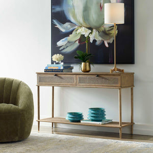   2-Drawer Cane Console Table | Oroa.com