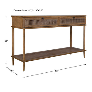   2-Drawer Cane Console Table | Oroa.com