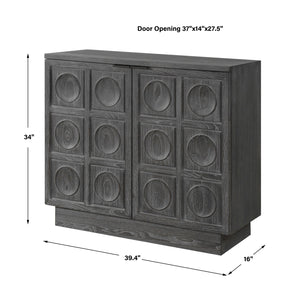   Circle Carved Elm 2-Door Cabinet | Oroa.com