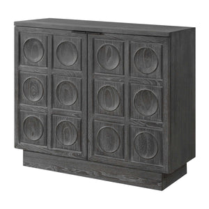   Circle Carved Elm 2-Door Cabinet | Oroa.com