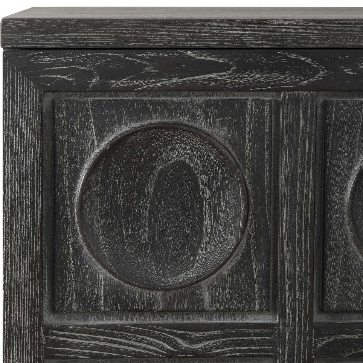   Circle Carved Elm 2-Door Cabinet | Oroa.com