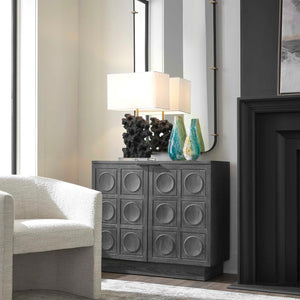   Circle Carved Elm 2-Door Cabinet | Oroa.com