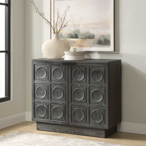   Circle Carved Elm 2-Door Cabinet | Oroa.com