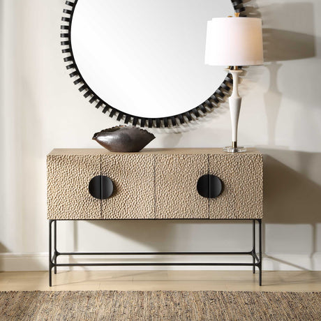   Elm Veneer 4-Door Cabinet | Oroa.com
