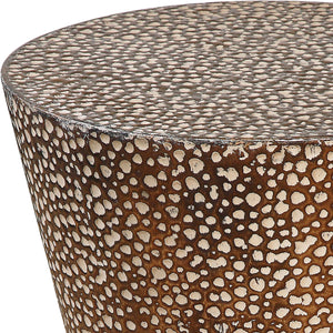   Hammered Bronze Hourglass Accent Table | Oroa.com