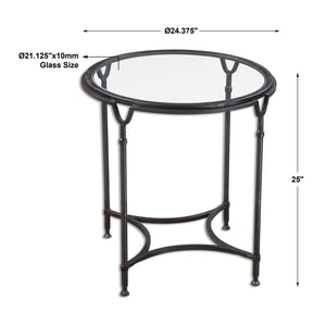   Black Steel Framed Side Table | Oroa.com