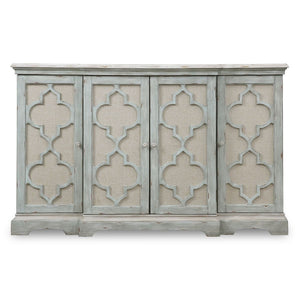   Gray Open-Carved 4-Door Cabinet | Oroa.com