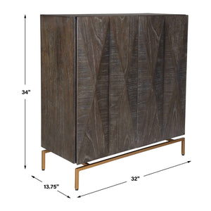   Black Mindi Faceted 2-Door Cabinet | Oroa.com