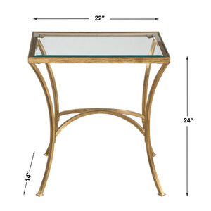   Gold Framed Glass End Table | Oroa.com