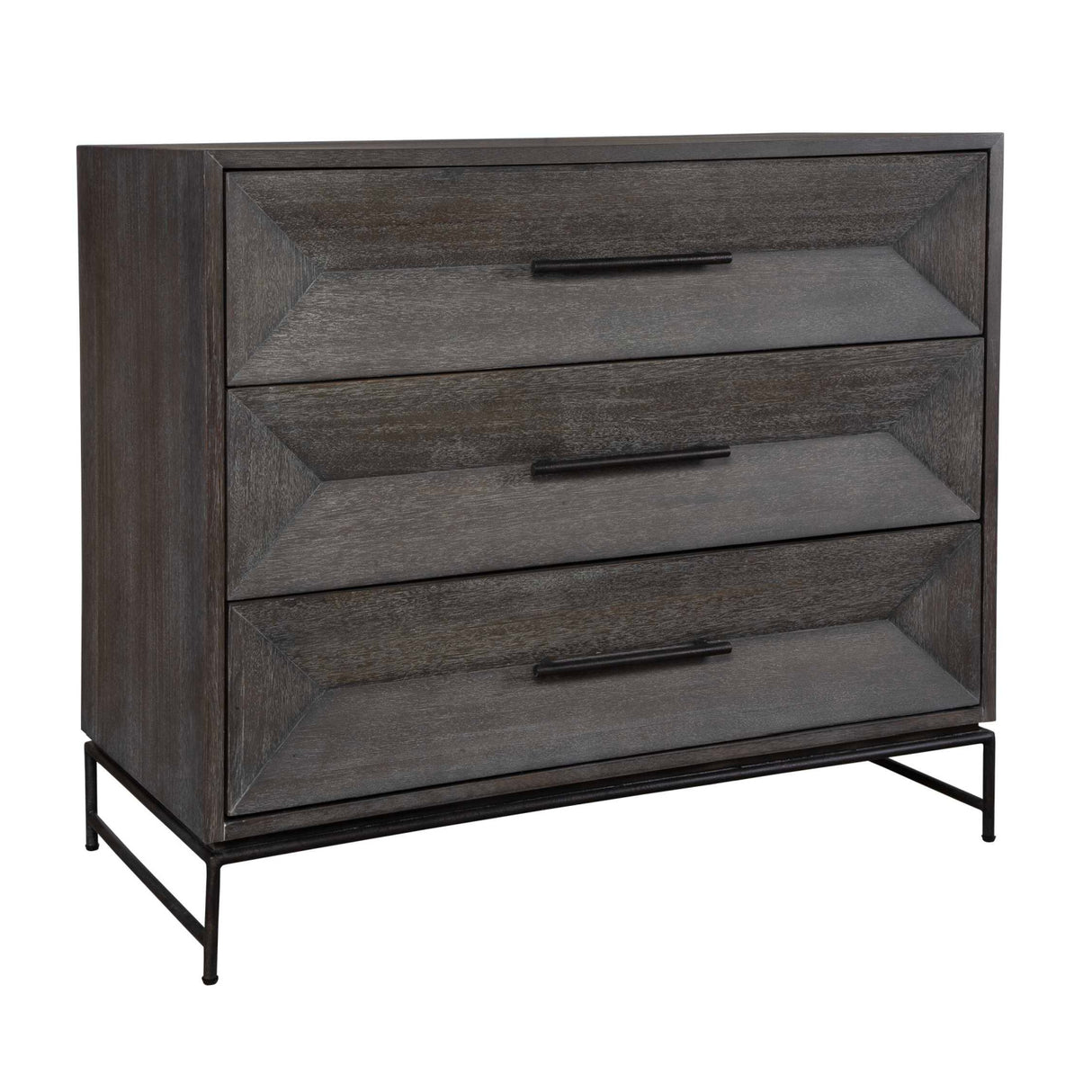   Gray Glazed Acacia 3-Drawer Chest | Oroa.com