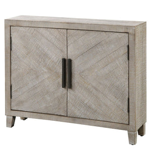   Whitewashed Fir Wood 2-Door Cabinet | Oroa.com
