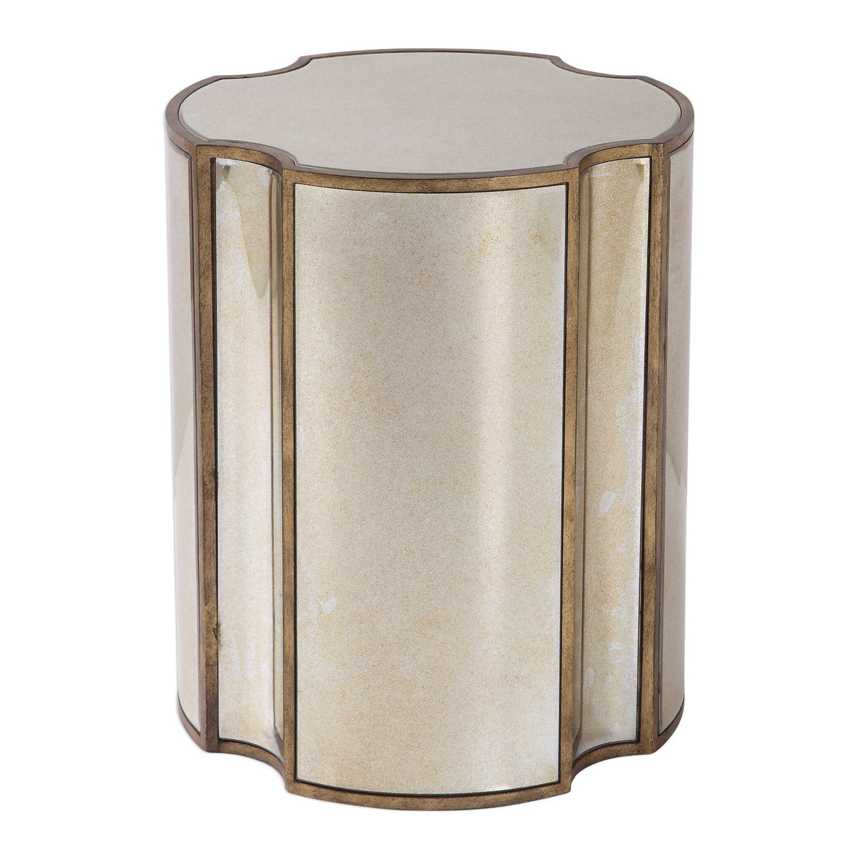   Antique Mirror Quatrefoil Accent Table | Oroa.com