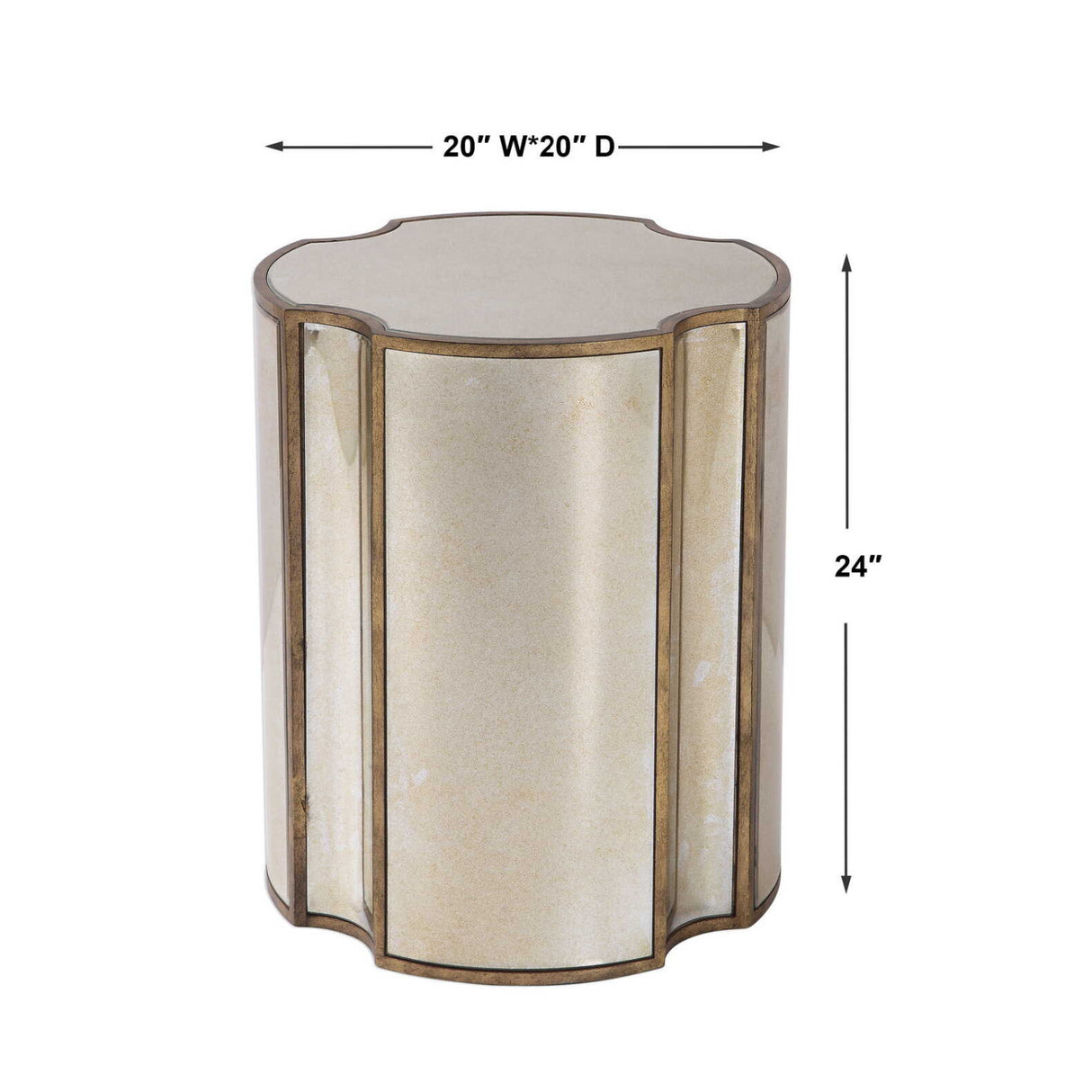   Antique Mirror Quatrefoil Accent Table | Oroa.com
