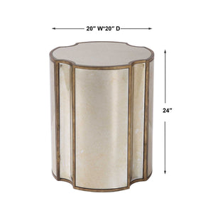   Antique Mirror Quatrefoil Accent Table | Oroa.com