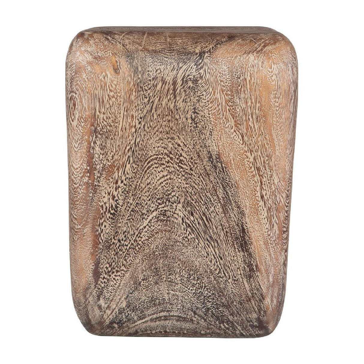   Washed Suar Wood Accent Stool | Oroa.com