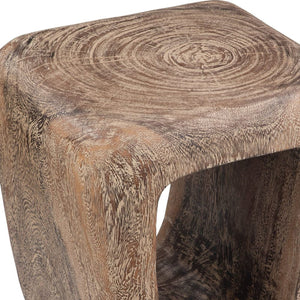   Washed Suar Wood Accent Stool | Oroa.com