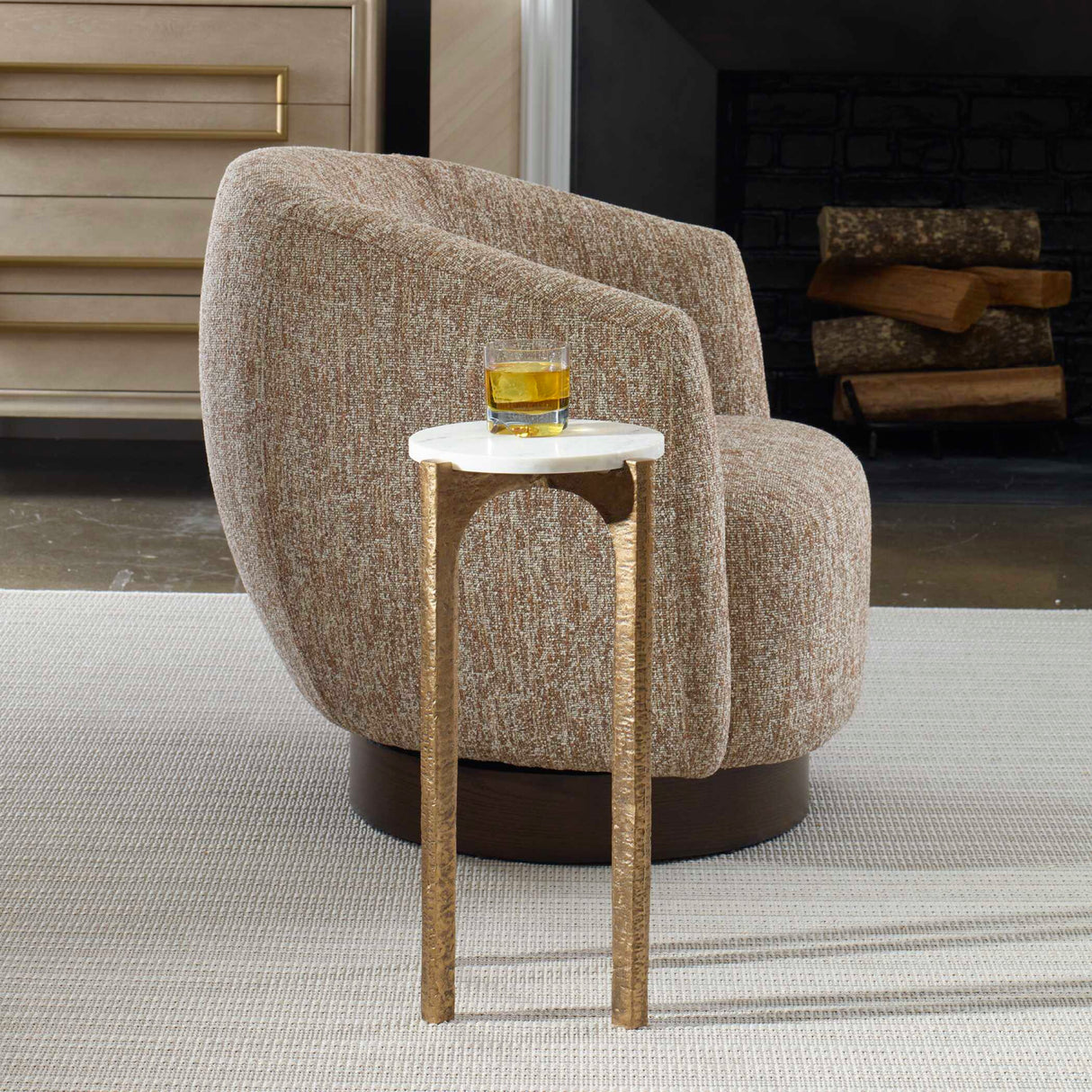   Round Marble Drink Table | Oroa.com