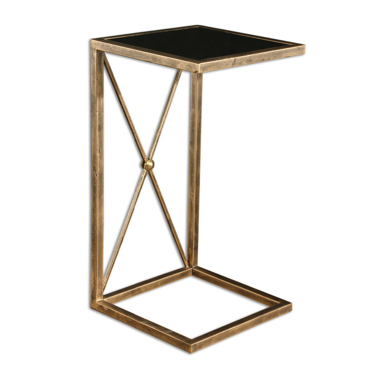   Gold C-Shaped Accent Table | Oroa.com