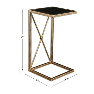   Gold C-Shaped Accent Table | Oroa.com