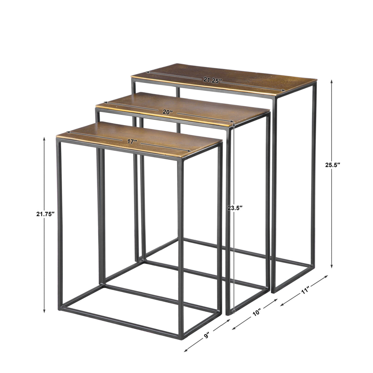   Cast Aluminum Nesting Tables (3) | Oroa.com
