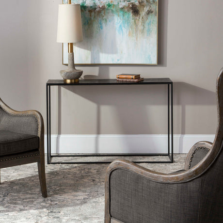   Black Iron Industrial Console Table | Oroa.com