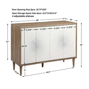   White Starburst 4-Door Cabinet | Oroa.com
