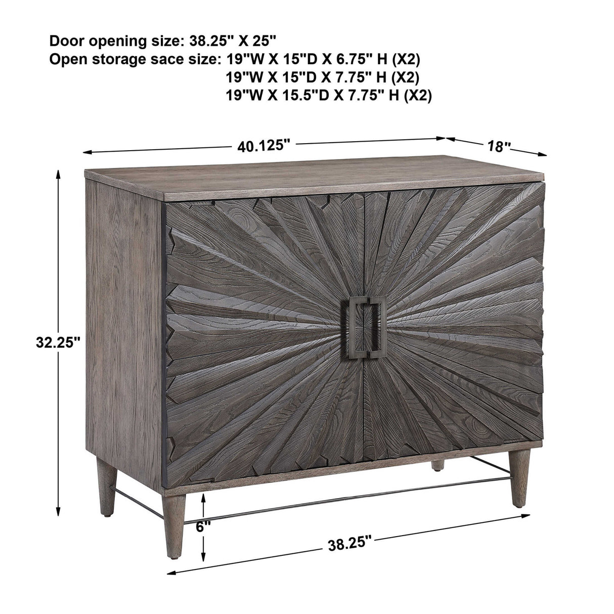   Oak Starburst 2-Door Cabinet | Oroa.com