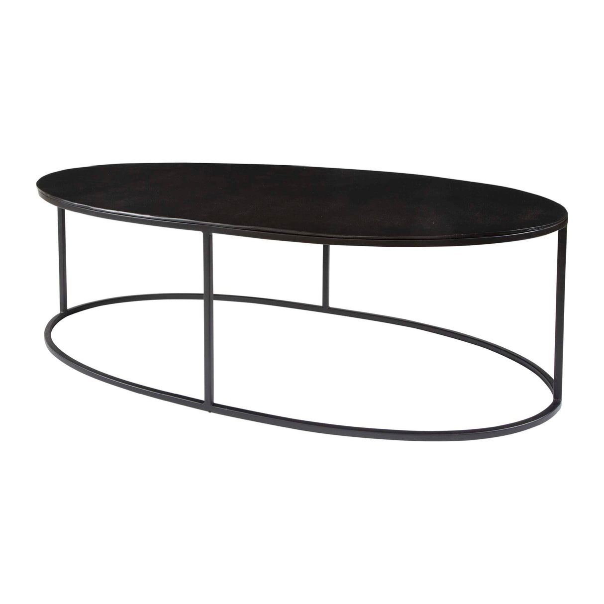   Black Aluminum Oval Coffee Table | Oroa.com
