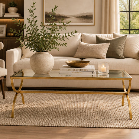   Tempered Glass Top Coffee Table | Oroa.com