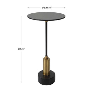   Black Glass Pedestal Accent Table | Oroa.com