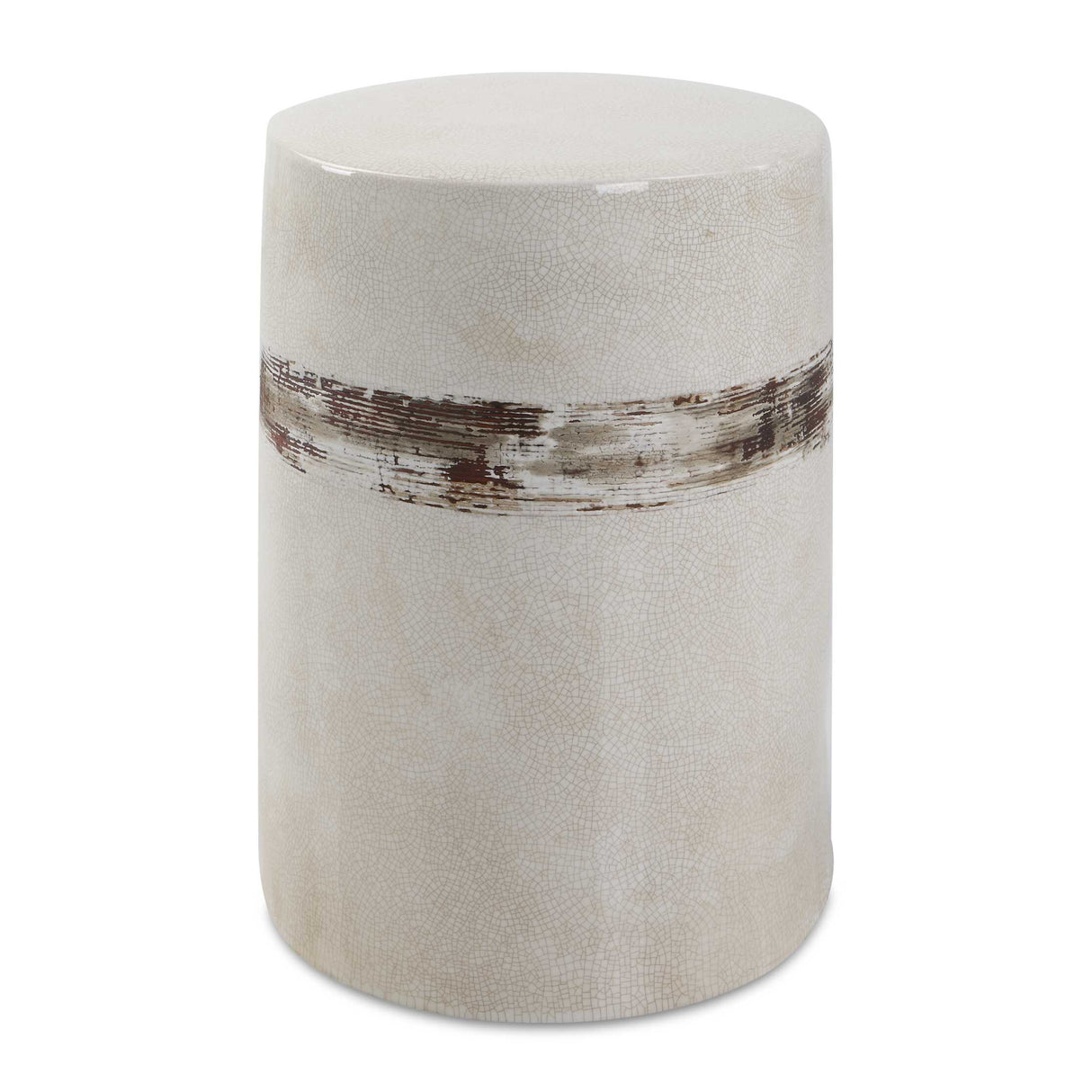   White Crackle Ceramic Garden Stool | Oroa.com