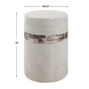   White Crackle Ceramic Garden Stool | Oroa.com