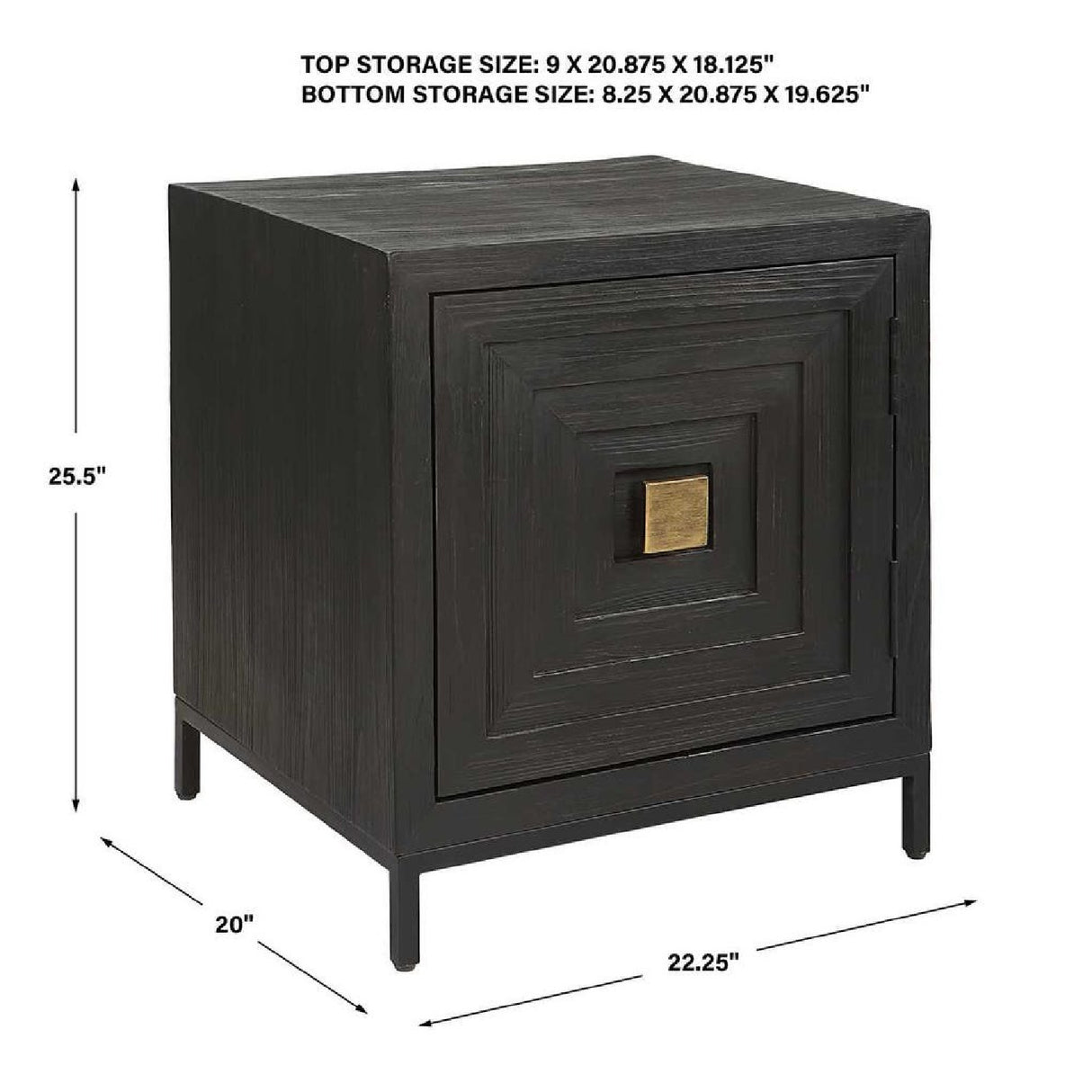   Black Wooden 1-Door Accent Cabinet | Oroa.com