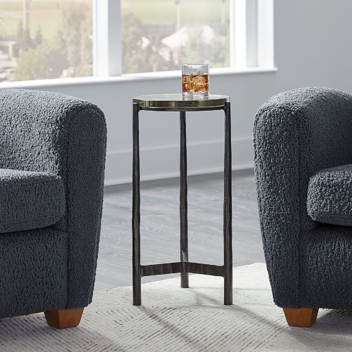   Round Glass Indoor/Outdoor Accent Table | Oroa.com