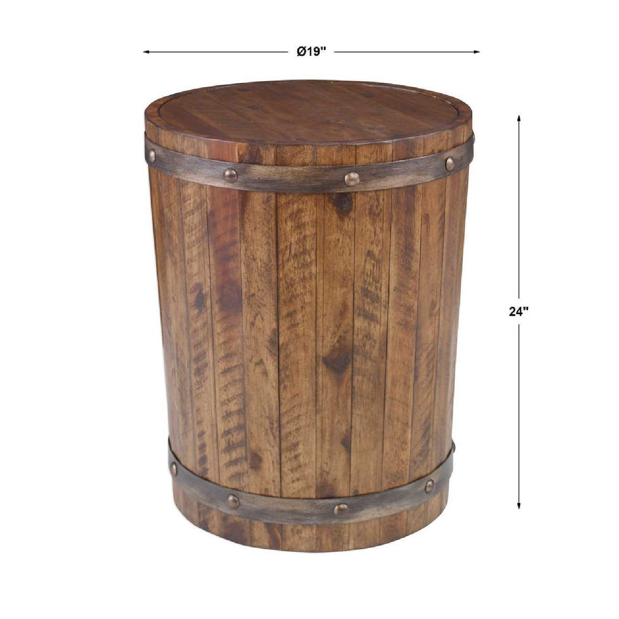   Rustic Acacia Wood Side Table | Oroa.com