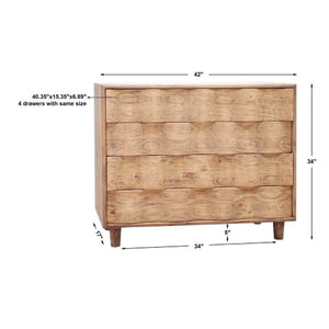   Pine Wood 4-Drawer Accent Chest | Oroa.com