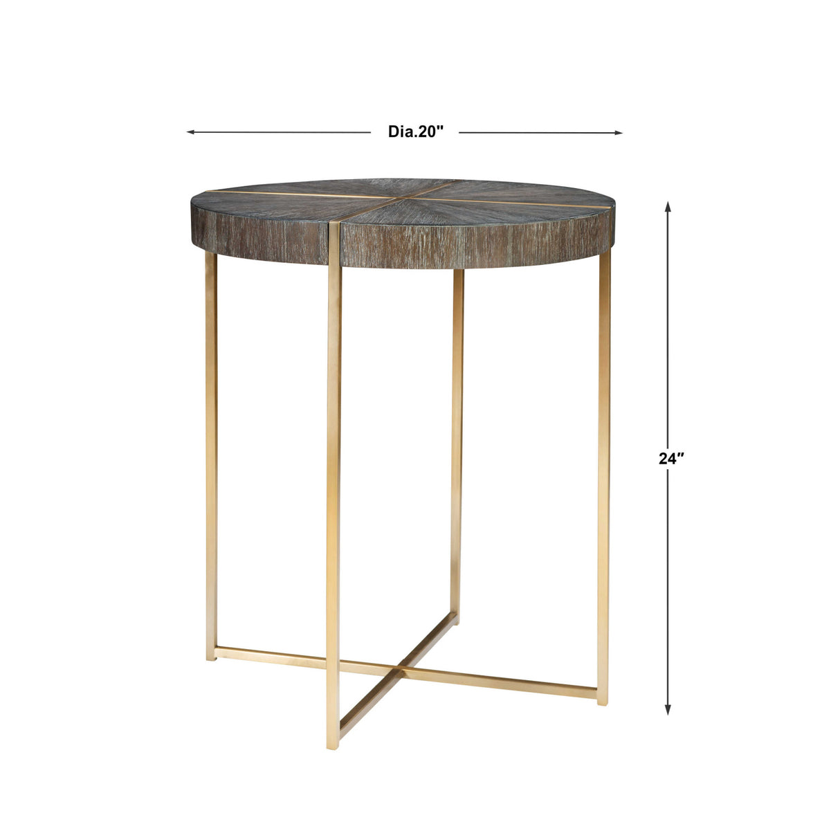   Round Acacia Veneer Accent Table | Oroa.com