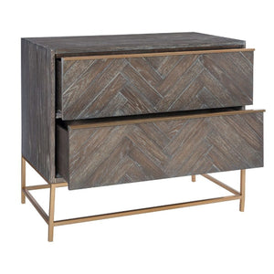   Oak Herringbone 2-Drawer Chest | Oroa.com