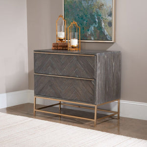   Oak Herringbone 2-Drawer Chest | Oroa.com