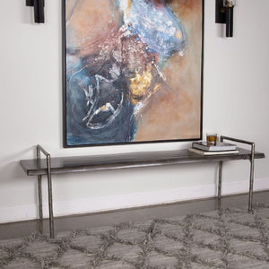   Gray Acacia Wood Bench | Oroa.com