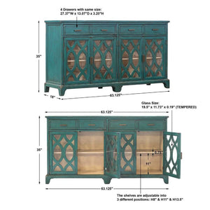   Green Wooden Cutouts Credenza | Oroa.com