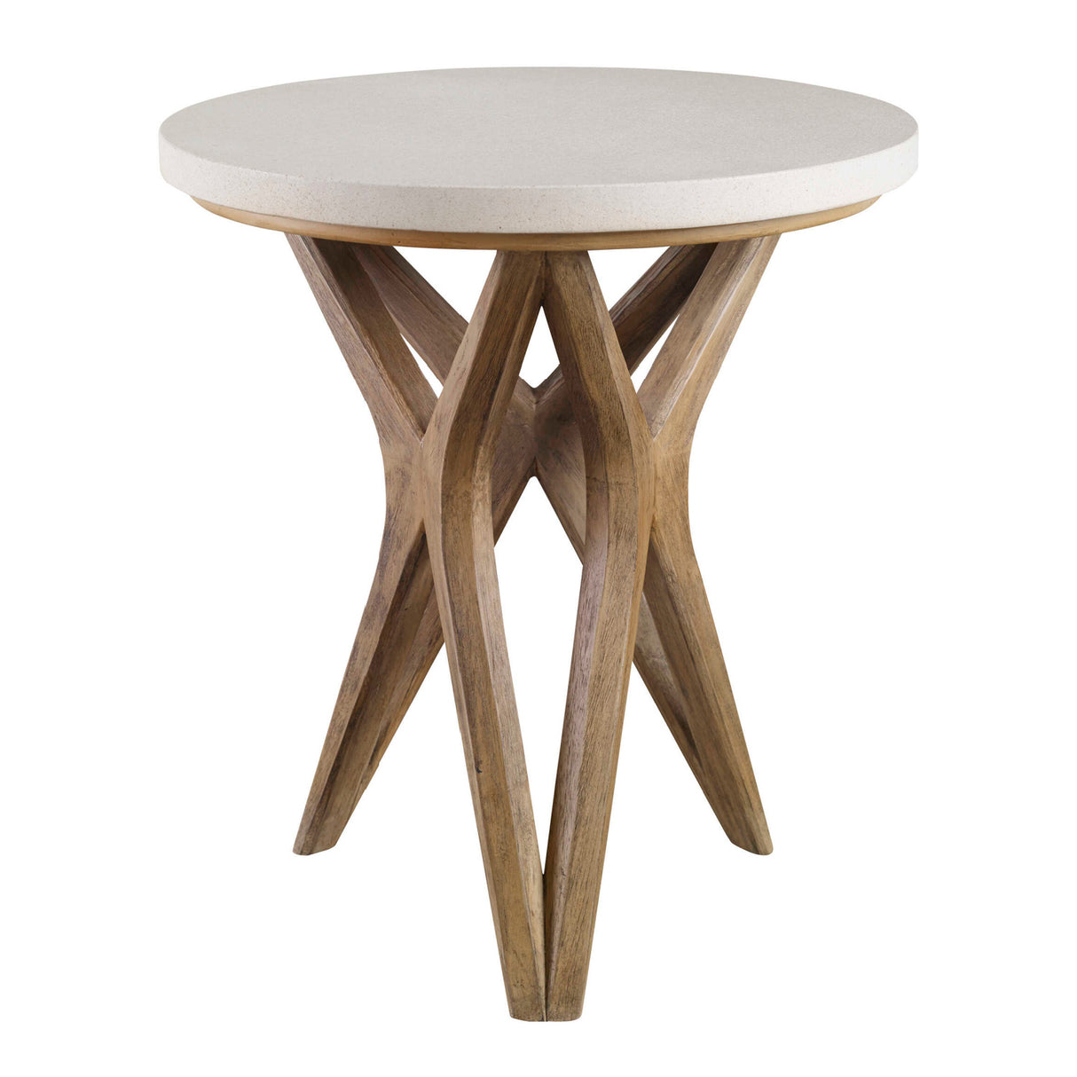  White Limestone Round Side Table | Oroa.com