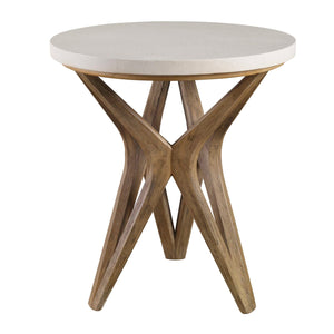   White Limestone Round Side Table | Oroa.com