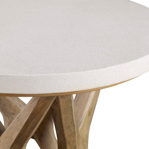   White Limestone Round Side Table | Oroa.com