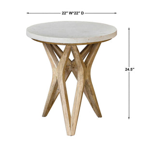   White Limestone Round Side Table | Oroa.com