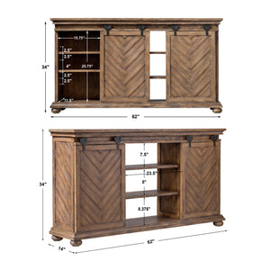  Wooden Chevron Media Console | Oroa.com