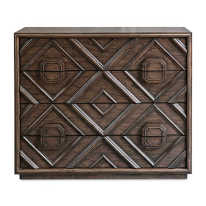   Geometric Carved 4-Drawer Chest | Oroa.com