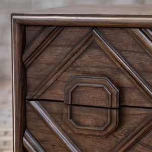   Geometric Carved 4-Drawer Chest | Oroa.com