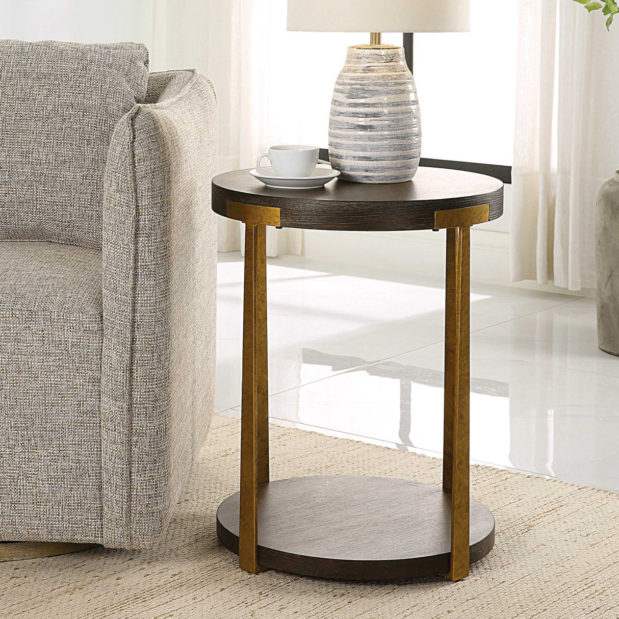   Round Two-Layer Side Table | Oroa.com