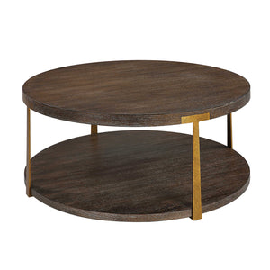   Brown Oak Round Coffee Table | Oroa.com